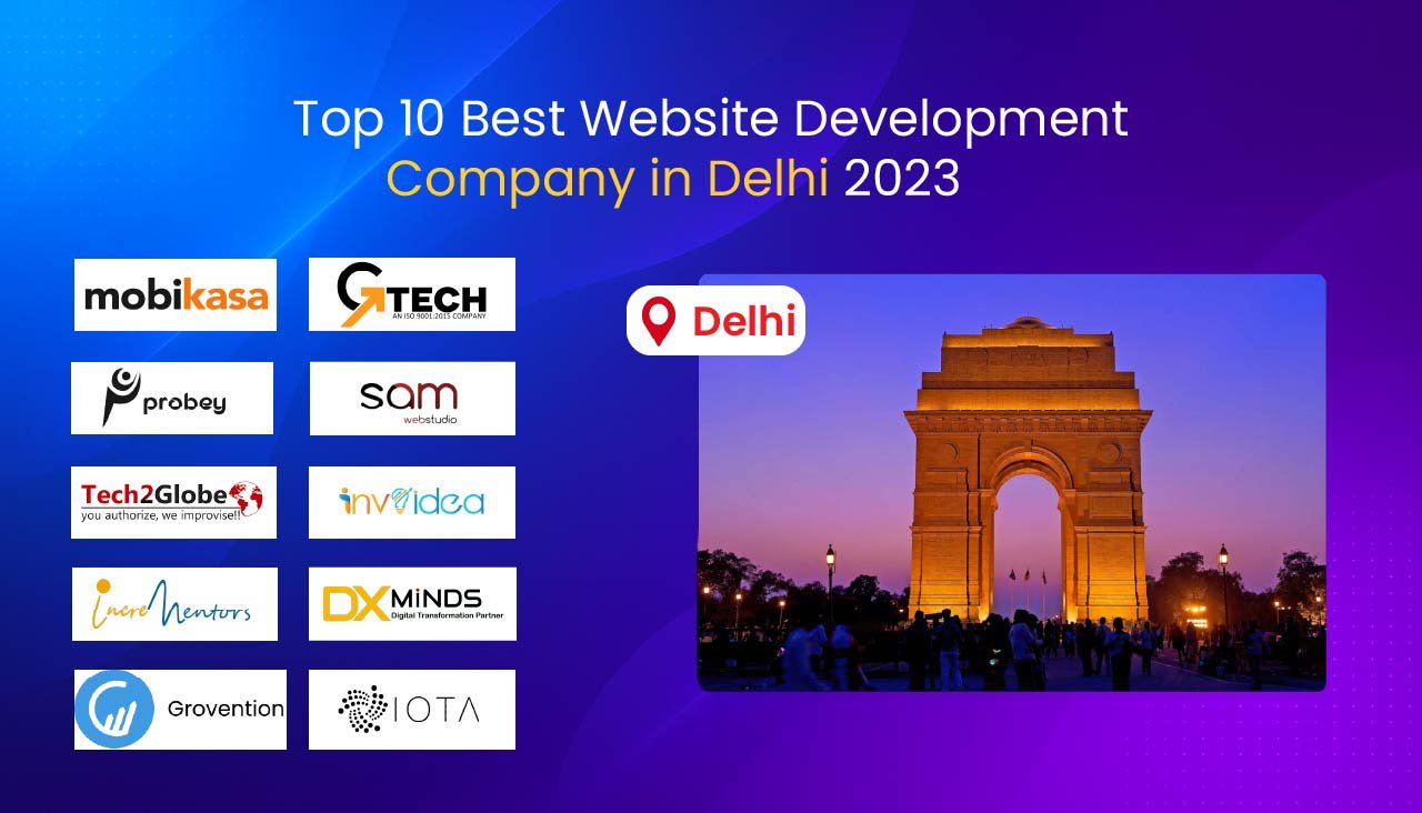 Top 10 Best Website Development Company in Delhi 2023 – Logo Grid with India Gate
