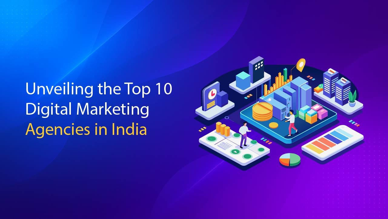 Unveiling the Top 10 Digital Marketing Agencies in India – Isometric Illustration Banner