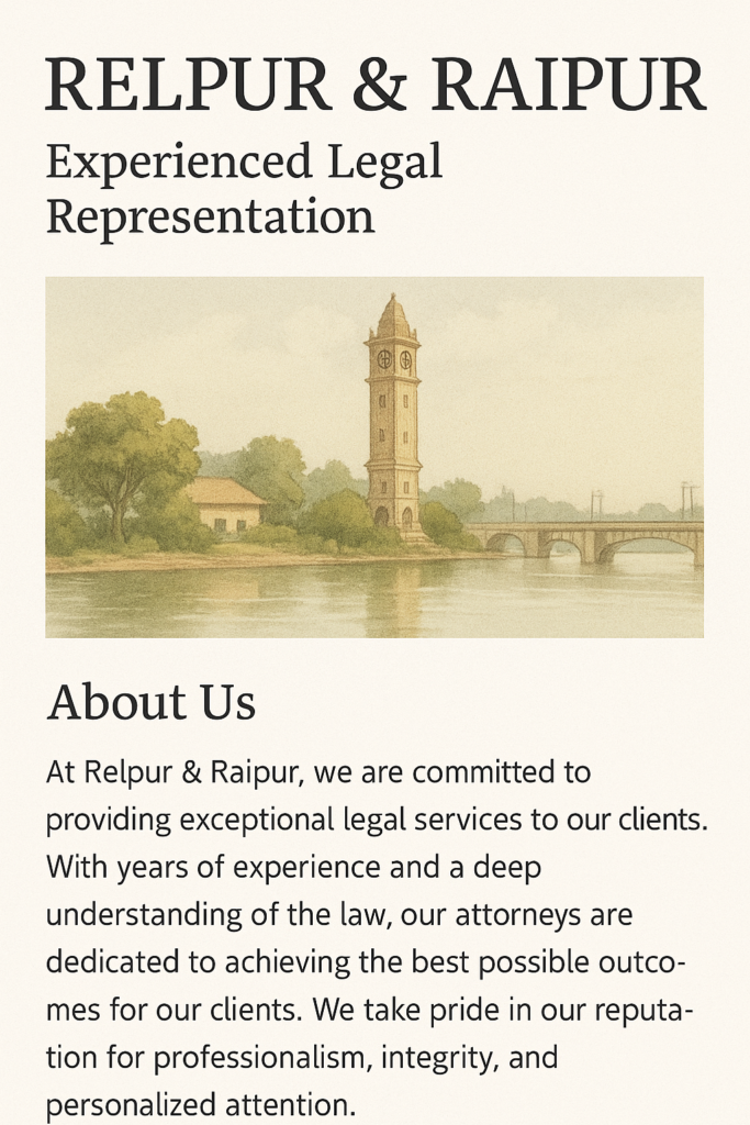 "Merriweather heading and Open Sans body text on a Raipur business website."