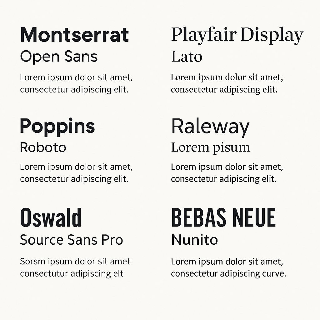 Modern and legible font pairings for business cards