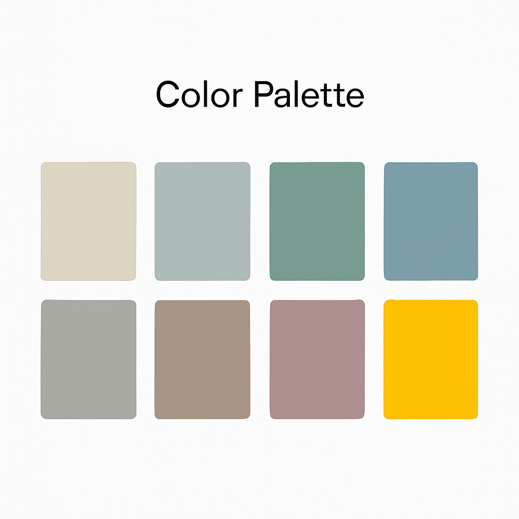  "Example of a muted color palette with a vibrant accent color."