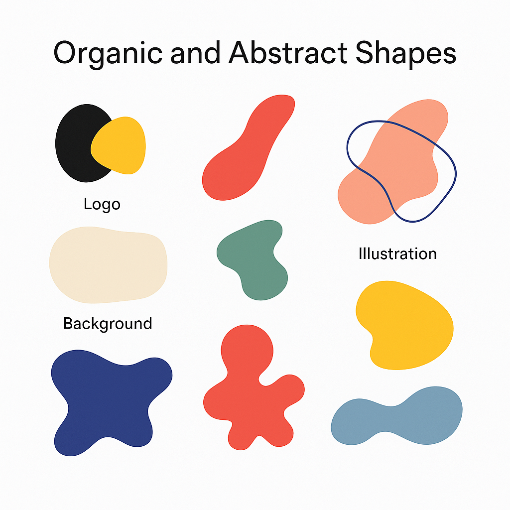  "Examples of organic and abstract shapes in visual design."