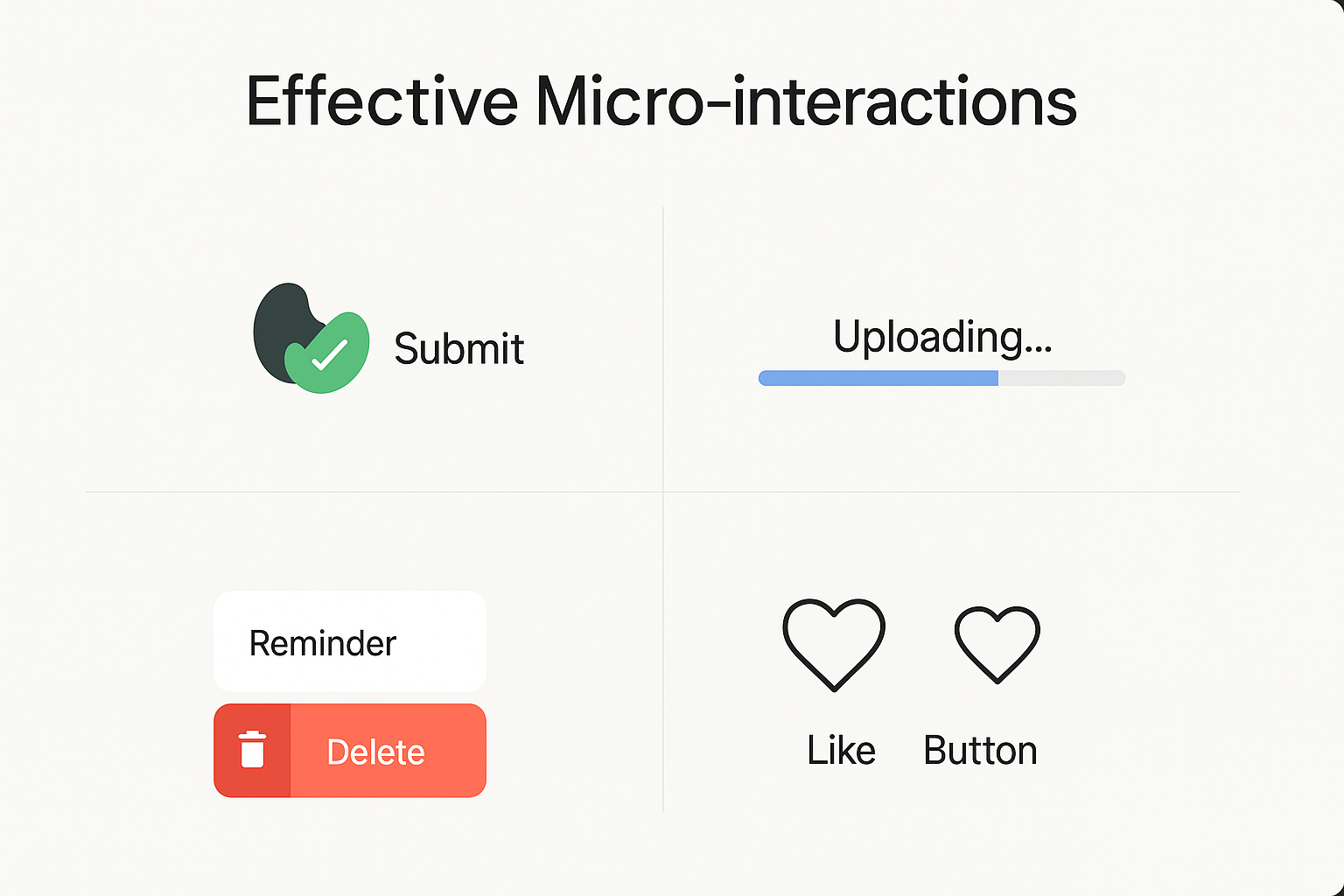 "Examples of micro-interactions in web design."