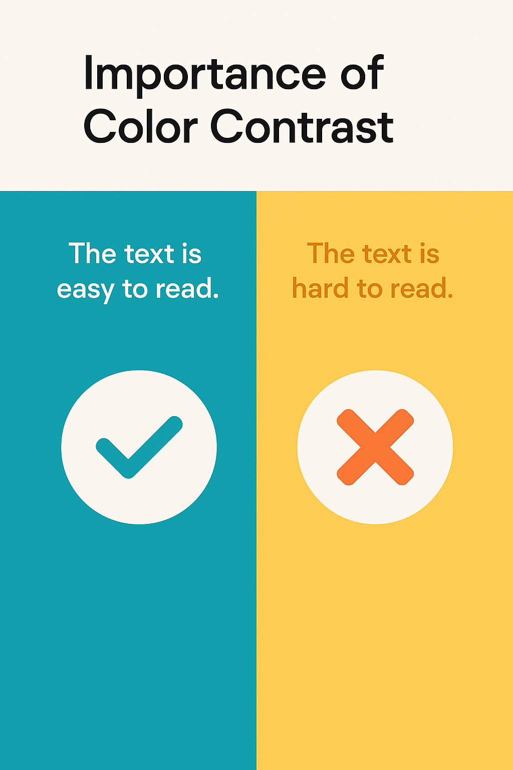 "Illustration demonstrating the importance of color contrast in accessible design."