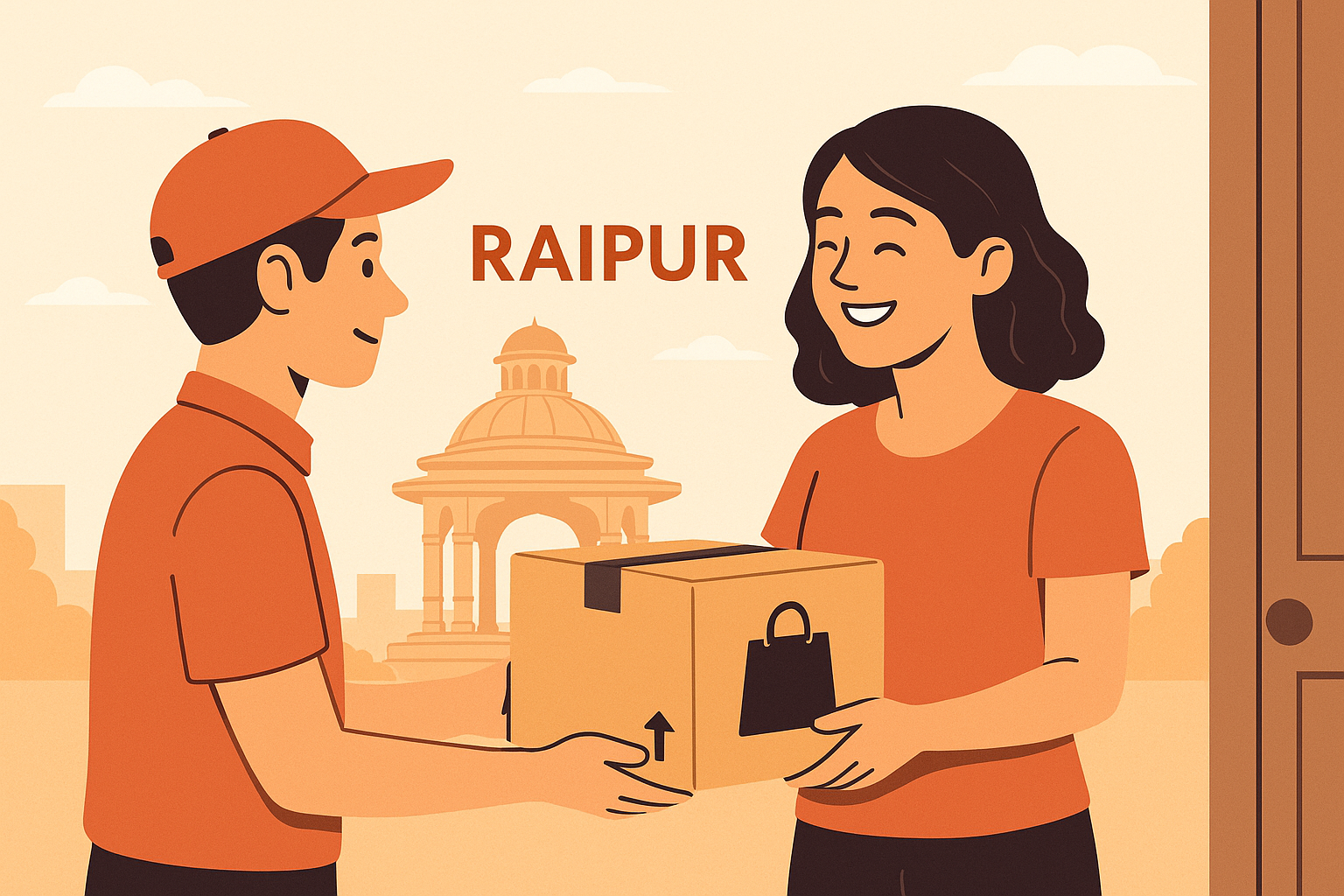 Happy customer in Raipur receiving online order