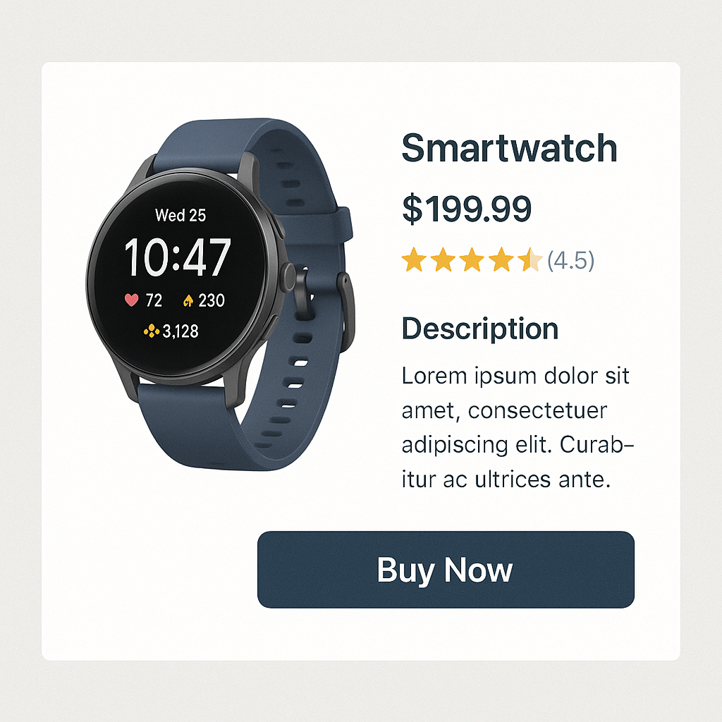 E-commerce website product page example.