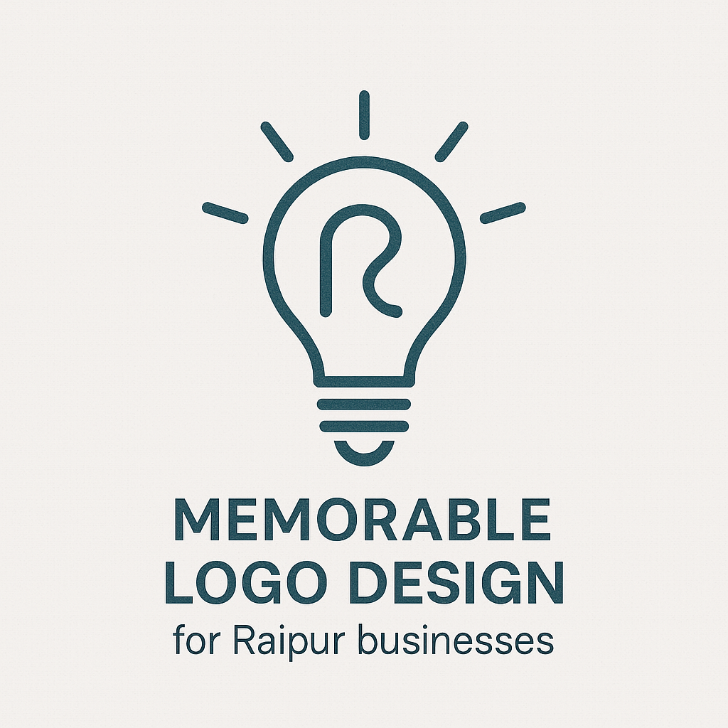  "Memorable logo design for Raipur businesses, showing a creative lightbulb idea"