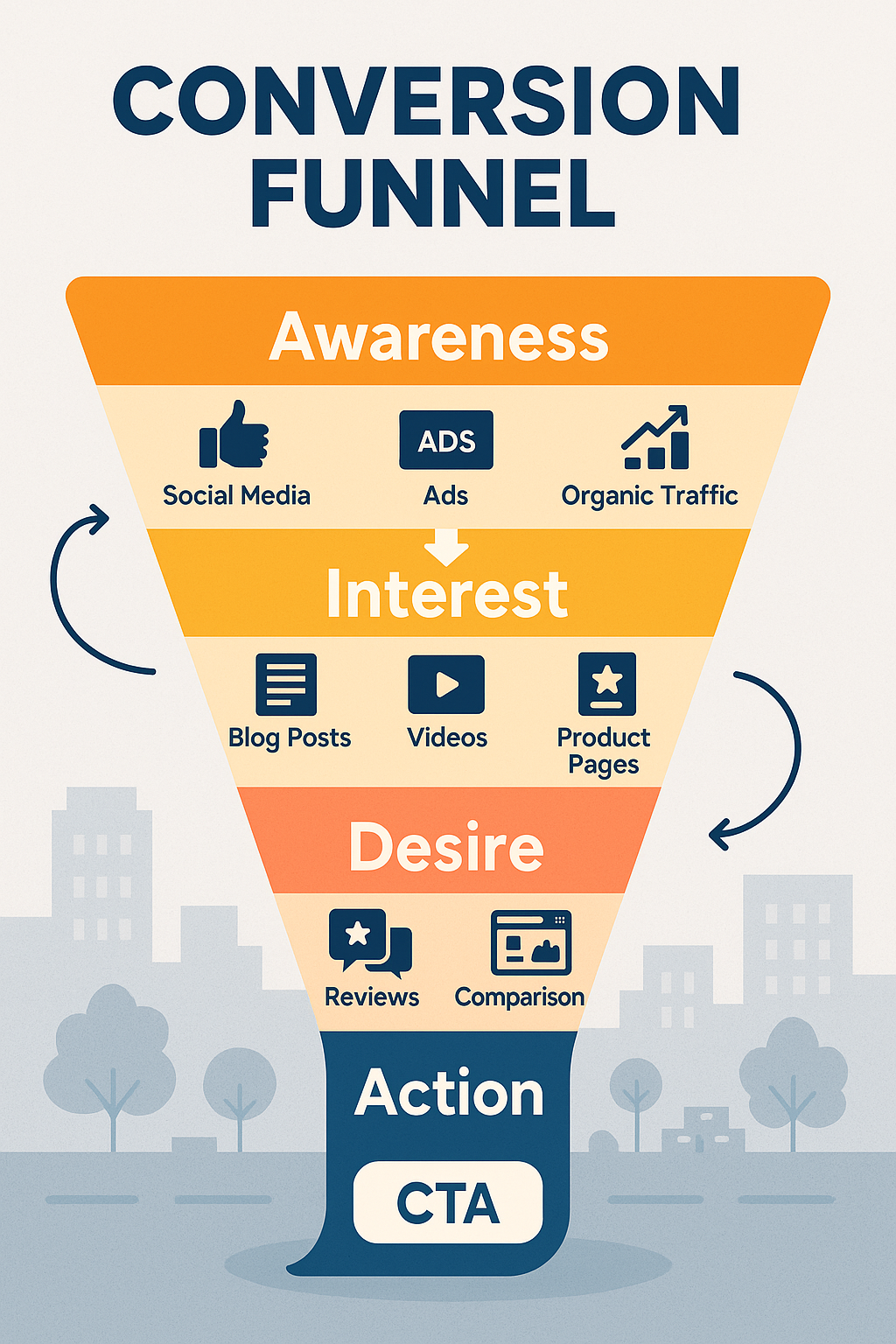  Conversion funnel infographic by Webitof, optimizing websites for Raipur.