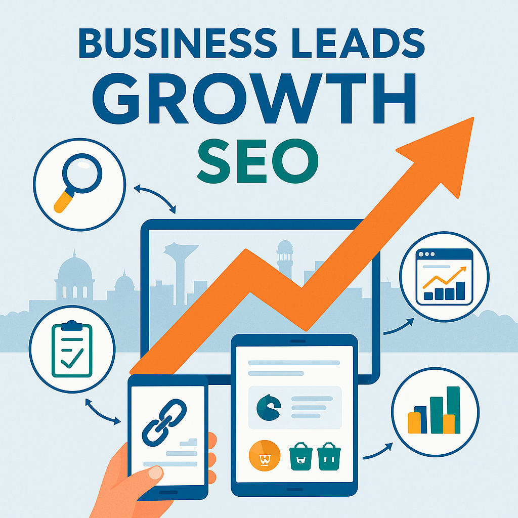 Graph showing 500% lead growth for a Raipur business after implementing SEO strategies.