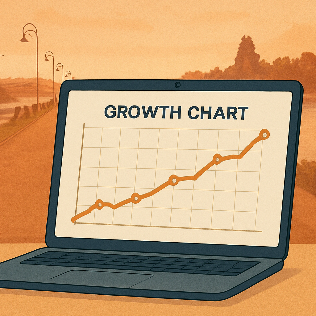 "Product page optimization success chart with Raipur landmark background"