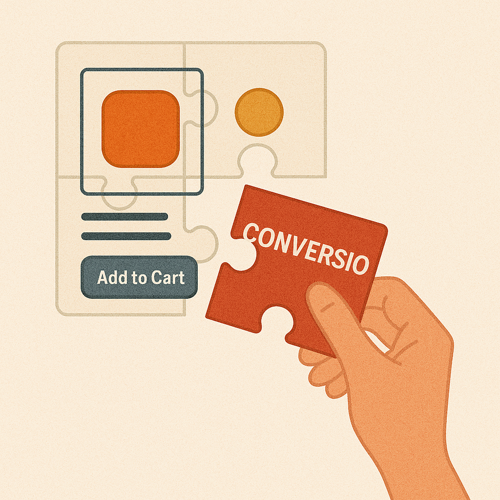 "Puzzle pieces of product page with missing conversion piece"