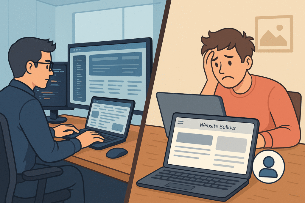 Professional web development vs. DIY for Raipur startups