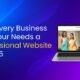 Laptop screen showing an eCommerce website with models and a summer sale banner, alongside text highlighting why every Raipur business needs a professional website in 2025.