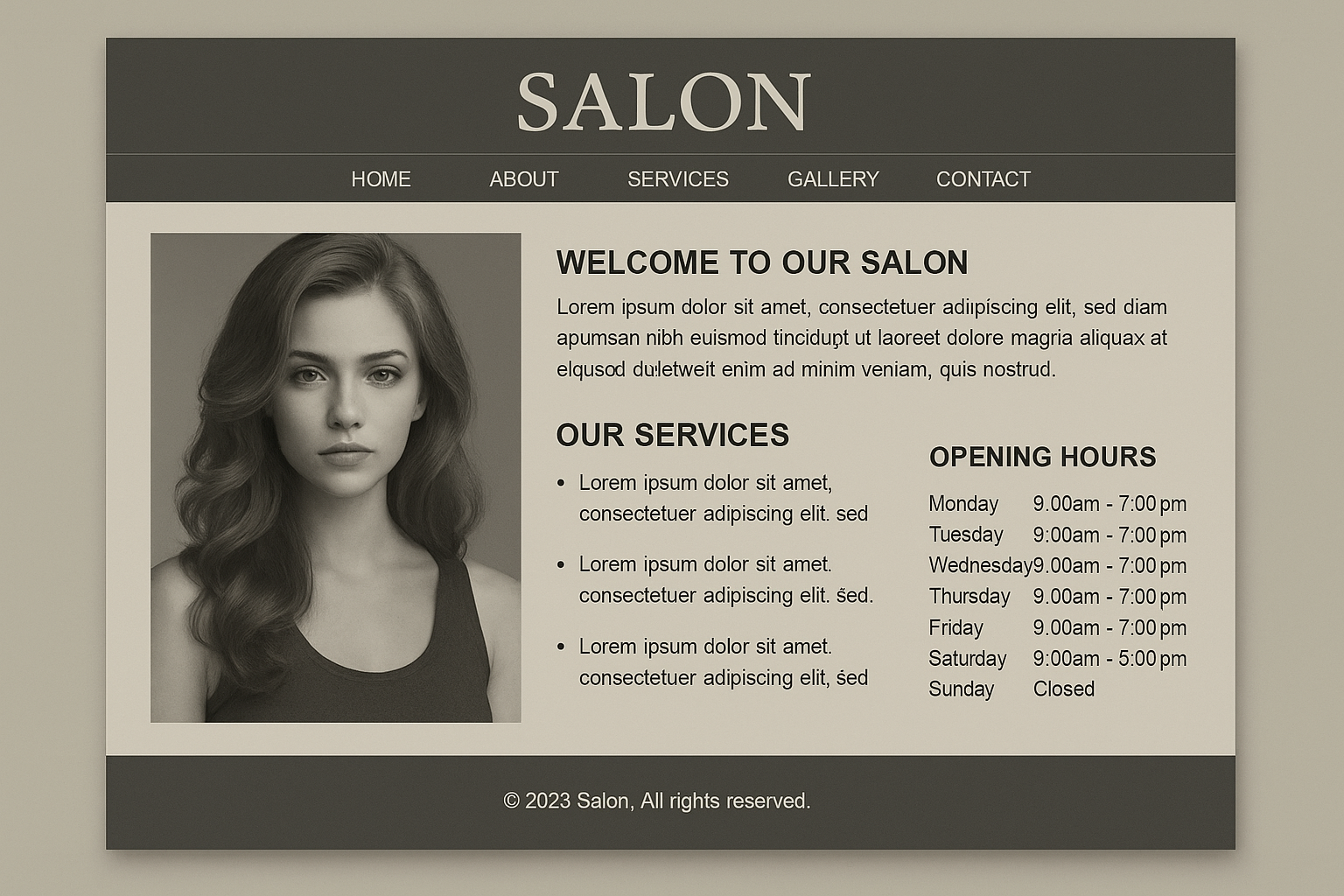 "Revamped salon website homepage showcasing modern design and easy navigation Raipur"