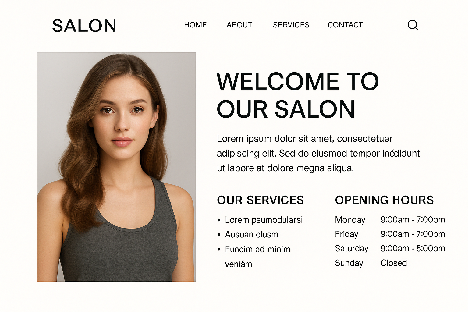  "Revamped salon website homepage showcasing modern design and easy navigation Raipur"